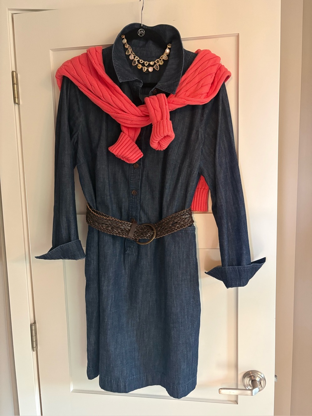 Talbots Dark Denim Shirt Dress - Long Sleeve - Size 16